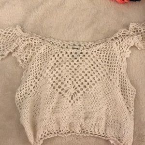 White crotchet top